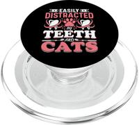 Easily Distracted by Teeth and Cats - Dentist Oral Hygienist PopSockets PopGrip for MagSafe