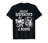 Easily Distracted By Thai Cats And Reading Books T-Shirt