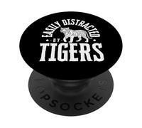 Easily Distracted By Tigers Funny Tiger PopSockets Adhesive PopGrip