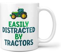 Easily Distracted by Tractors 11oz Gift Mug for Farmer Him Her Men Or Women Farm