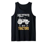 Easily Distracted by Tractors Farmer Farm Farmer Field Tank Top