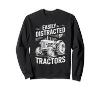 Easily Distracted By Tractors Funny Farm Farmer Sweatshirt