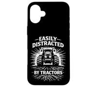 Easily Distracted By Tractors Funny Farming, Farmer Life Case for iPhone 16 Plus