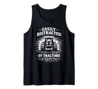 Easily Distracted By Tractors Funny Farming, Farmer Life Tank Top