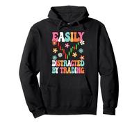 Easily Distracted By Trading Day Trader Stock Market Women Pullover Hoodie