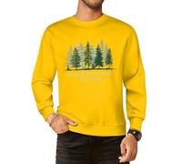 Easily Distracted By Trees Men Graphic Sweatshirts Cotton Crew Neck Long Sleeve Casual Pullover Tops