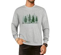 Easily Distracted By Trees Men Graphic Sweatshirts Cotton Crew Neck Long Sleeve Casual Pullover Tops