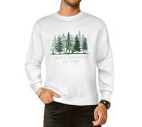 Easily Distracted By Trees Men Graphic Sweatshirts Cotton Crew Neck Long Sleeve Casual Pullover Tops