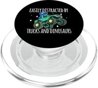 Easily Distracted by Trucks and Dinosaurs Dino T-Rex PopSockets PopGrip for MagSafe