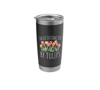 Easily Distracted By Tulips Flower Lover Spring Garden Stainless Steel Insulated Tumbler