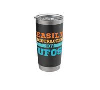 Easily Distracted by UFOs Funny Alien Lover Stainless Steel Insulated Tumbler