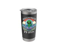 Easily Distracted by UFOs, Funny UFO Distracted by Aliens Stainless Steel Insulated Tumbler