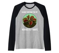Easily Distracted by Venus Flytraps Venus Flytrap Raglan Baseball Tee