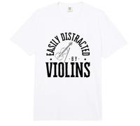 Easily Distracted By Violins Funny Violin Comfort Colors Adult Heavyweight T-Shirt
