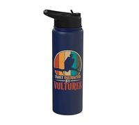 Easily Distracted By Vultures Retro Bird Condor Buzzard Stainless Steel Insulated Water Bottle