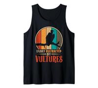 Easily Distracted By Vultures Retro Bird Condor Buzzard Tank Top