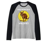 Easily Distracted by Wallabies Wallaby Raglan Baseball Tee