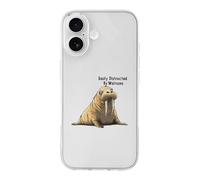 Easily Distracted By Walruses Cute Walrus Cute Phone Case Compatible for iPhone 17/Air/Pro/Pro Max Slim Fit Shockproof TPU Phone Cover