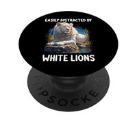 Easily distracted by White Lions White Lion PopSockets Adhesive PopGrip