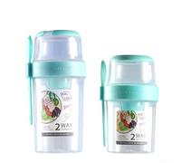 Easily Enjoy Healthy Snacks Anywhere 2PC Fat Reduced Salad Cups Featuring a Handy Built in Spoon in Each Container