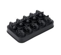 Easily Release Ice Mold with Lid 10 Hole Skull Shape Ice Tray Flexible Silicone Maker for Cocktails Coffee Enduring Mold for Whiskeys Cocktails Maker Small Trays Freezers