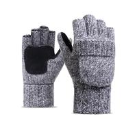 Easily Switch from Warm Mitten to Functional Fingerless Glove Made of Materials (Black)