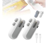 Easilyous Bag Sealer,Mini Sealer,2025 2-in-1 USB-C Rechargeable Snack Sealing Machine Small,Home Sealing Machine for Lasting Freshness & Flavor(2 White)