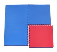 Easimat Interlocking Exercise Mat, Red/Blue Reversible, 40mm Thick, 1m x 1m, Single Mat
