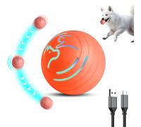 Easing Interactive Ball for Small Medium Dog Cat, LED Light Up/Smart Motion Activated/Bouncing Automatic Rolling Toys for Puppy Pet with 4 Modes, USB Rechargeable (Orange)