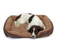 Easipet Deluxe Faux Leather Dog Bed, Large (75x58x19cm), Machine Washable with Anti-Slip Base