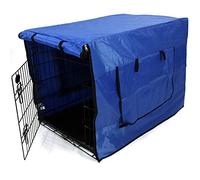Easipet Dog Cage Cover, 30 Inch, Blue, Waterproof Polyester with Mesh Windows