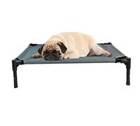 Easipet Elevated Dog Bed Grey Oxford 600D Mesh Pet Cot with Steel Frame, Indoor Outdoor Use, Medium 76 x 61 x 18cm