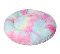 Easipet Fluffy Donut Pet Bed, Rainbow, Large 70 x 70 x 17 cm, Washable Dog Cat Cushion