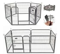 Easipet Heavy Duty Metal Pet Playpen 6 Panel Dog Run Enclosure with Door, Small Size 60 cm High