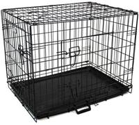 Easipet Large Dog Cage, 106 x 71 x 77 cm, Black Metal with Double Door