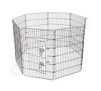 Easipet Metal Pet Playpen, 107 x 61 cm, Black, 8 Panels with Door