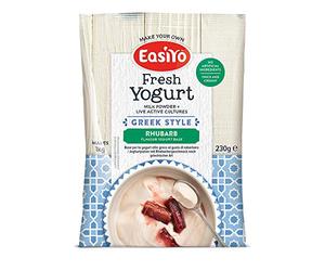 Easiyo Greek & Rhubarb Premium Yoghurt Mix 230g (Pack of 6)