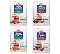 EasiYo Greek Style Yogurt, Rhubarb and Black Cherry Flavours, Makes 1kg