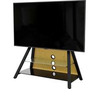 AVF Easel Column TV Floorstand - Freestanding All-in-one Quad Unit with Universal VESA Mount, Optional Back Panel Colours (Oak, Walnut, Black, White) - Height Adjustable for TVs Up to 65" & 45kg