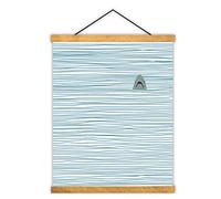 Easma Sharks Wall Art Prints with Wood Magnetic Poster Hanger Frame Sea Life Canvas Poster Canvas Wall Art for Nursery Kids Bedroom Living Room Bathroom Art Prints Decor