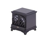 Easnea 1/12 Dollhouse Miniature Fireplace, Modern Traditional Blend, Black Plastic, Perfect for 1:12 Scale Dollhouse, Living Room, Bedroom or Other Places