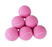Easnea 6 PCS Training Tennis Balls, High Elasticity Practice Tennis for Beginner, Exercise Playing Balls Felt Training Toys for Pet Dog (Deep Pink)