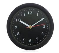 Easnea 6inch Silent Waterproof Bathroom Clock Shower Clock with Suction Cup Non-Ticking Prevent Mist Wallclock Battery Operated Garden Wall Clock for Bathroom Kitchen Patio Pool (Solid Black)