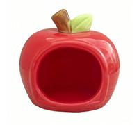 Easnea Ceramic Hamster House, Fruit Shape Hamster Habitat Hideout Small Animal Pet Hideaway House Hamsters Cage Cool Bed Mini Cabin Cage for Gerbil, Mice, Guinea Pig (Red, L)