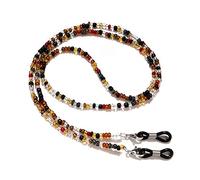 Easnea Eyeglasses Chain, Bead Glasses Strap Anti-slip Spectacle Chain Glasses Cord Sunglasses Strap Lanyard Eyewear Strap Beaded Glasses Cord for Women Sports (Multi Brown)
