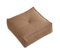 Easnea Floor Cushion Pillow Thick Floor Windows Seat Pad Meditation Bolster Cushion Yoga Supportive Cushions Decorative Pouf Seat Tatami Floor Pillow for Living Room Tatami Bedroom (Brown, Square)