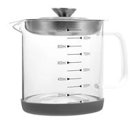 Easnea Glass Bacon Grease Container with Strainer, Cooking Oil Storage Can with Mesh Filter, Frying Oil Storage Can with Lid, Oil Bottle with Filter for Cooking and Kitchen (1000ML)