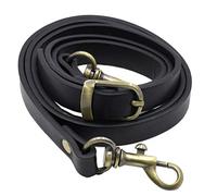 Easnea Replacement Shoulder Strap PU Leather Shoulder Bag Strap with Swivel Hooks Clasp for DIY Purse Handbag Making Craft Black Brass Buckle