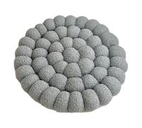 Easnea Soft Round Throw Pillow Faux Fleece Throw Pillow Biscuit Shape Seat Cushion Meditation Cushion Chunky Knit Pillow Tatami Relaxation Cushions Yoga Seat for Living Room Bed Floor (Grey)