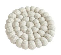 Easnea Soft Round Throw Pillow Faux Fleece Throw Pillow Biscuit Shape Seat Cushion Meditation Cushion Chunky Knit Pillow Tatami Relaxation Cushions Yoga Seat for Living Room Bed Floor (White)